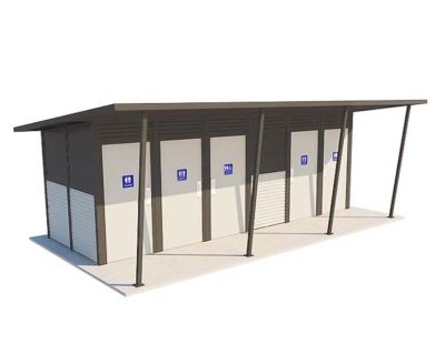Yarra 5 Standard Toilet Building with Shale Grey and Woodland Grey colour scheme